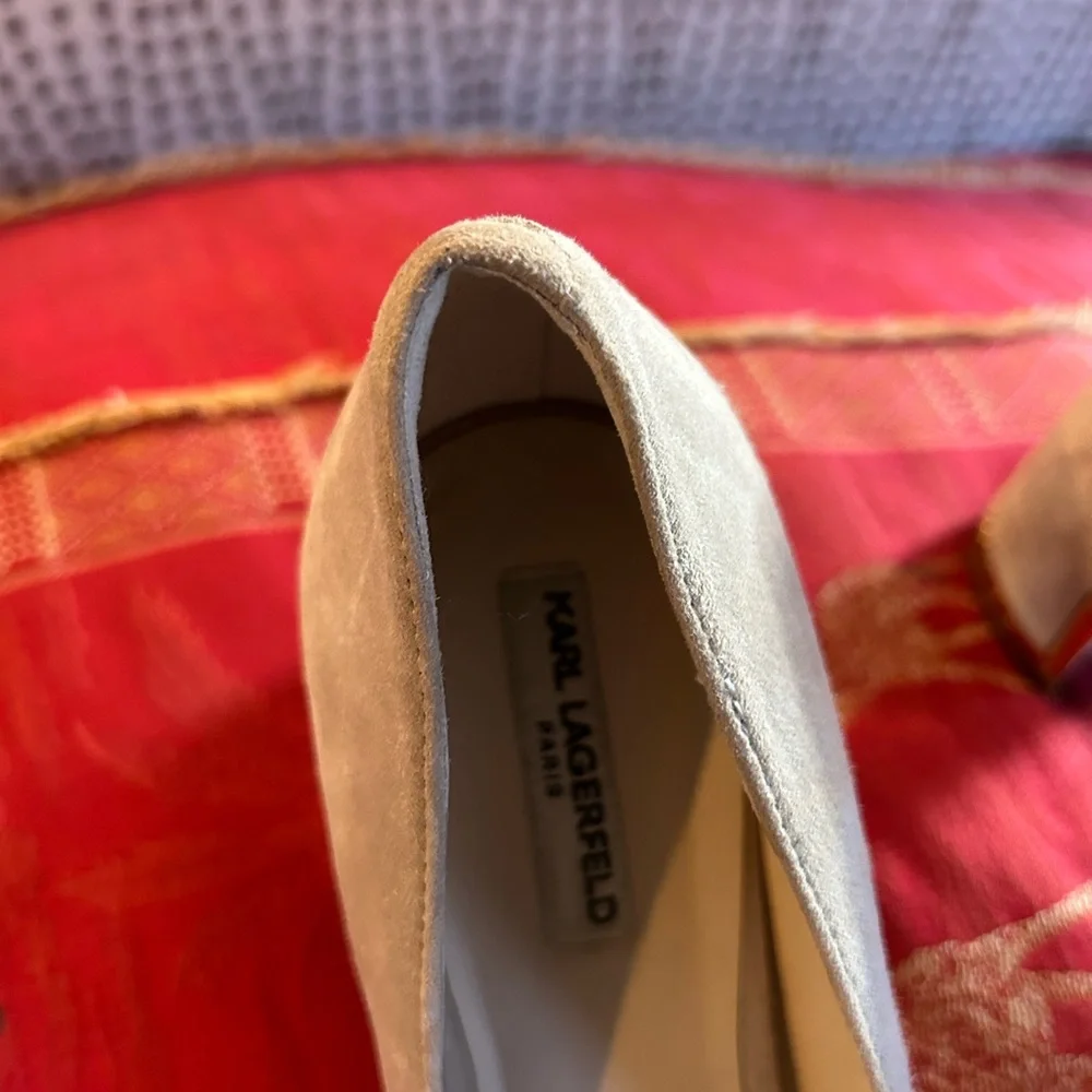 Karl Lagerfeld Cream Block Heel Women's Shoes - Picture 4 of 8